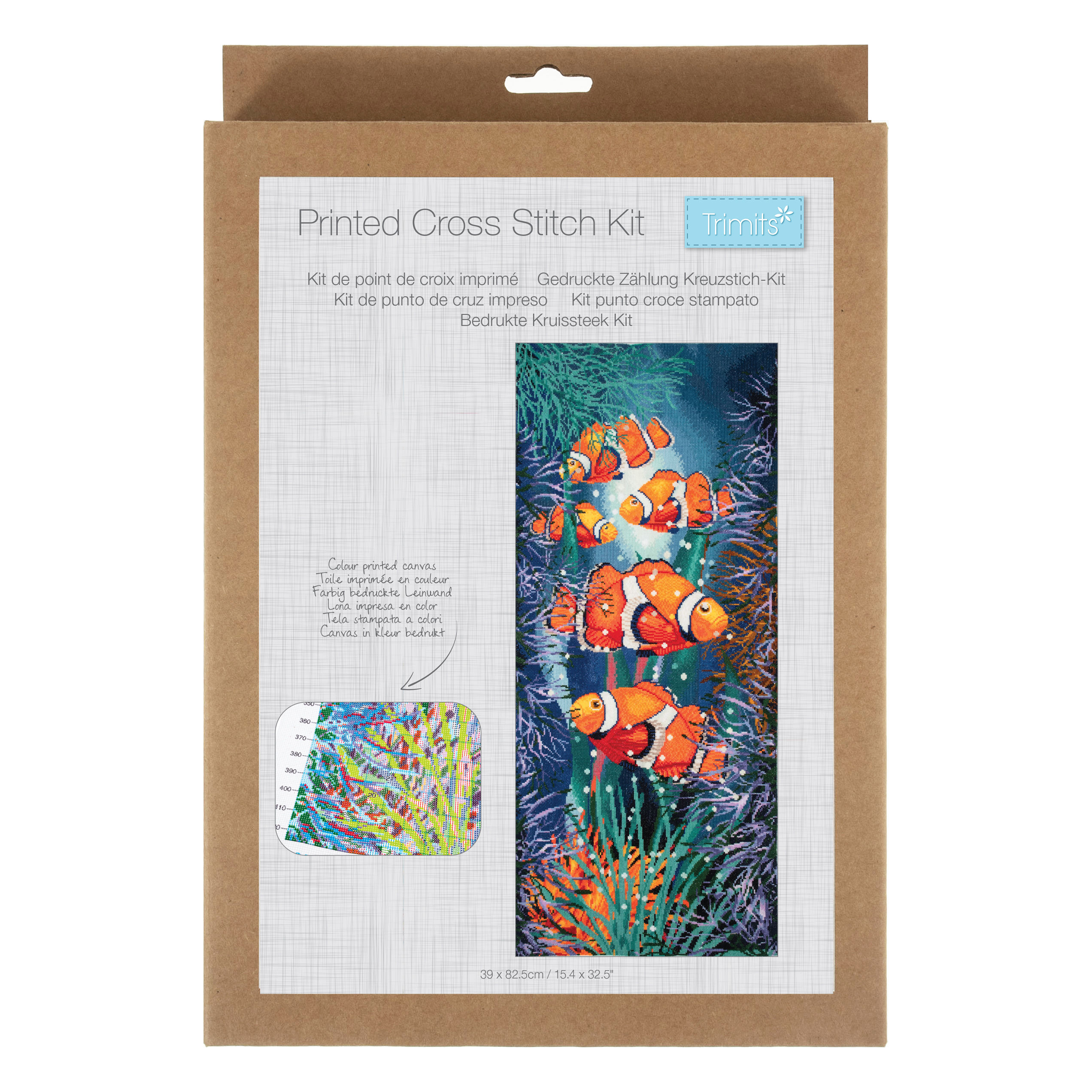 Fishes - Printed Cross Stitch Kit: Extra Large By Trimits - Craftmania Stock Photo 1