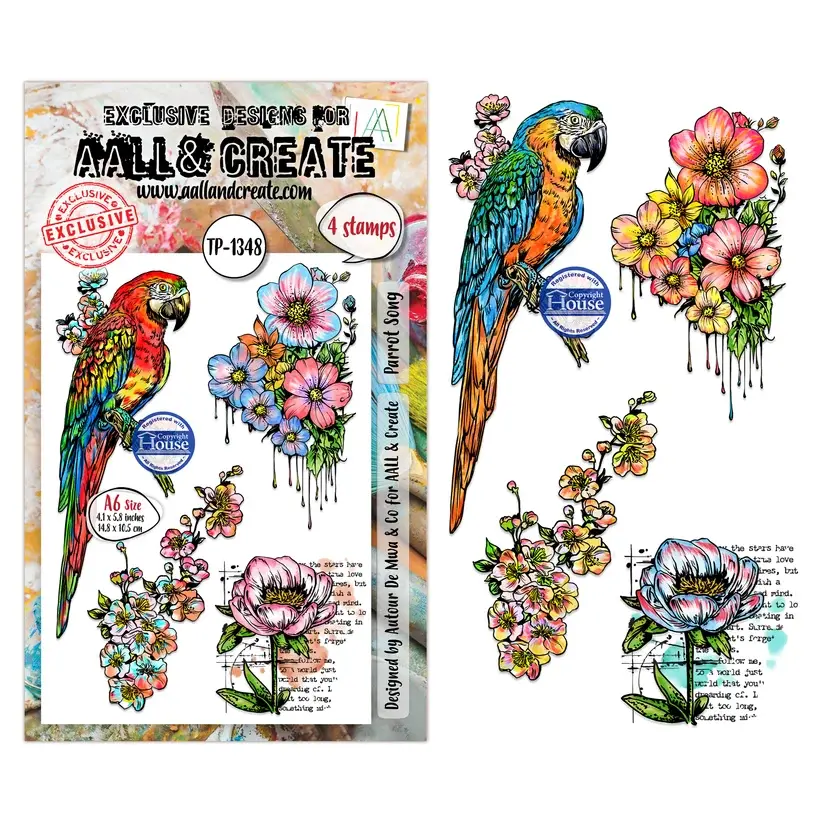 Parrot Song - A6  Stamp Set By AALL & Create - Craftmania Stock Photo1