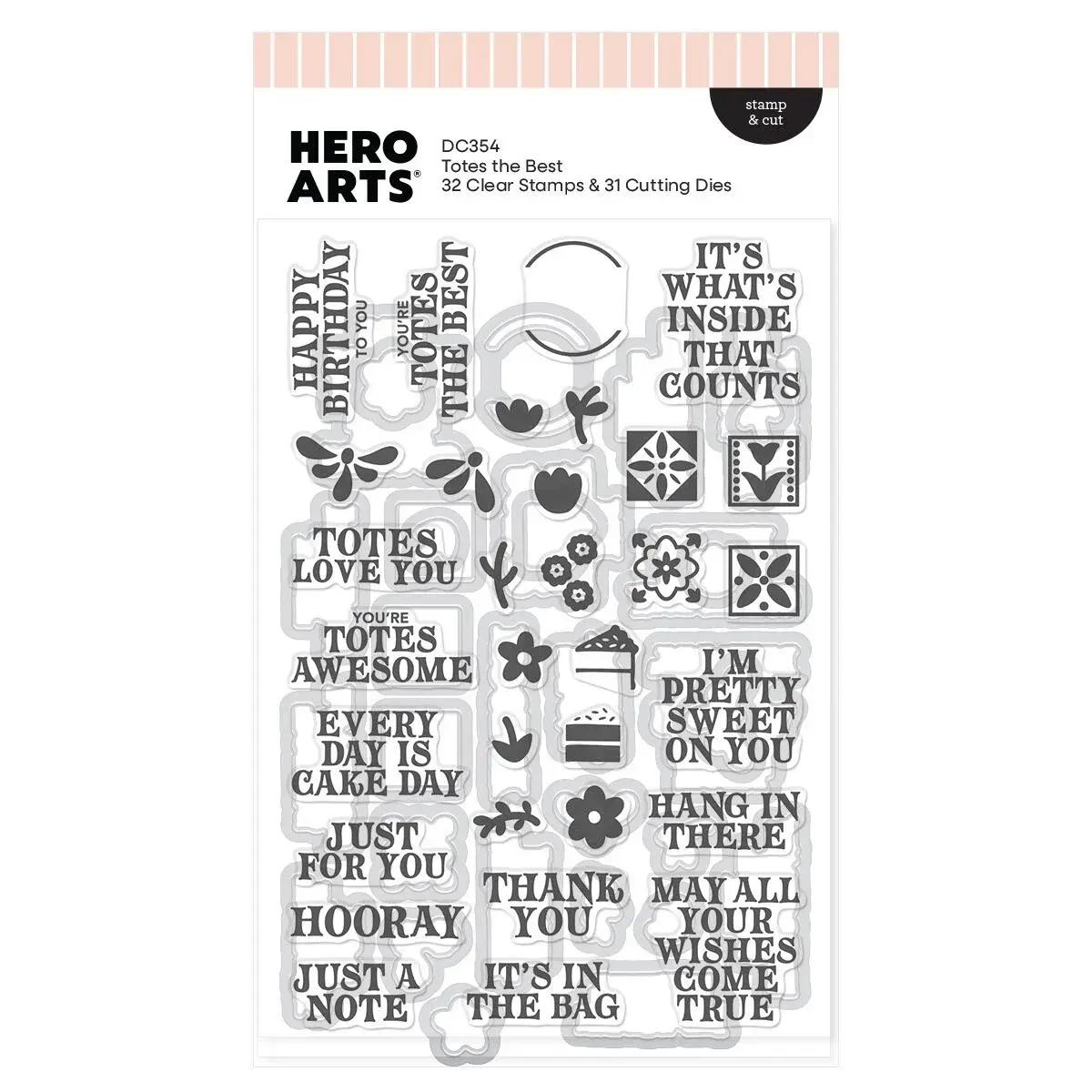 Totes the Best Stamp & Cut By Hero Arts - Craftmania Stock Photo 1