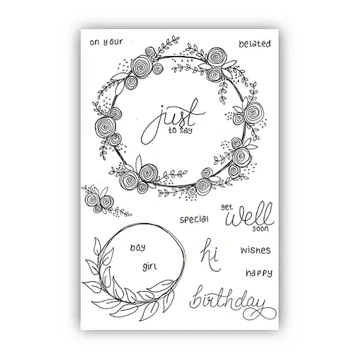 Mary's Floral Garlands A6 Stamp Set By Sweet Huni Designs - Craftmania Stock Photo 1