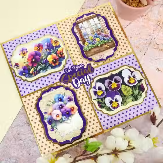 Thumbnail: Pretty Pansies - Pocket Pad By Hunkydory - Craftmania Stock Photo 4