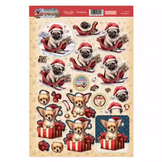Pug & Chihuahua Decoupage Topper Sheet By Hunkydory - Craftmania Stock Photo 1