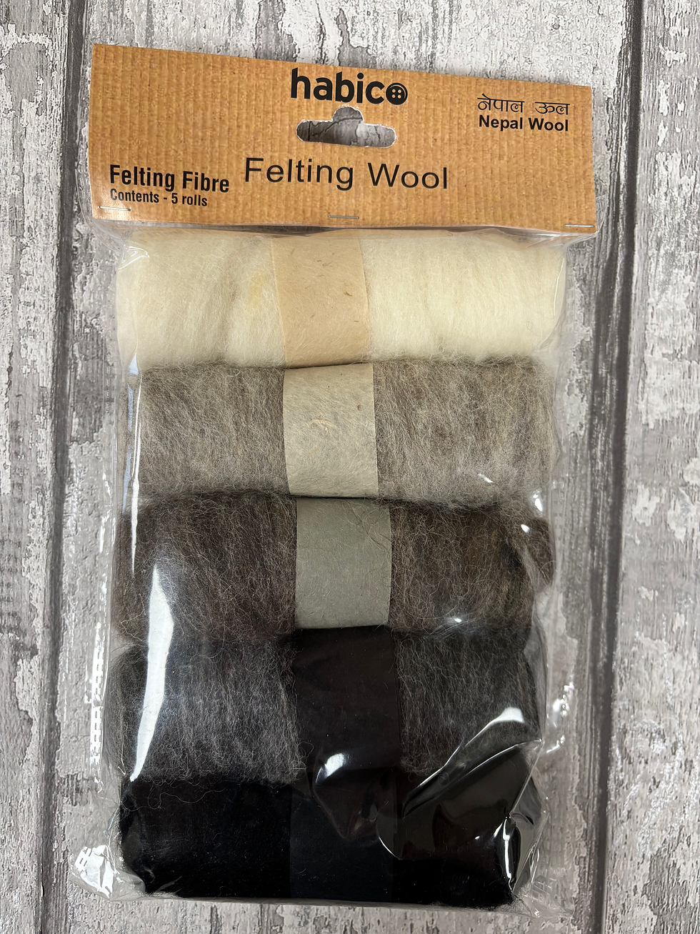 Natural - Felting Fibre Wool Assortment By Habico - Craftmania Stock Photo