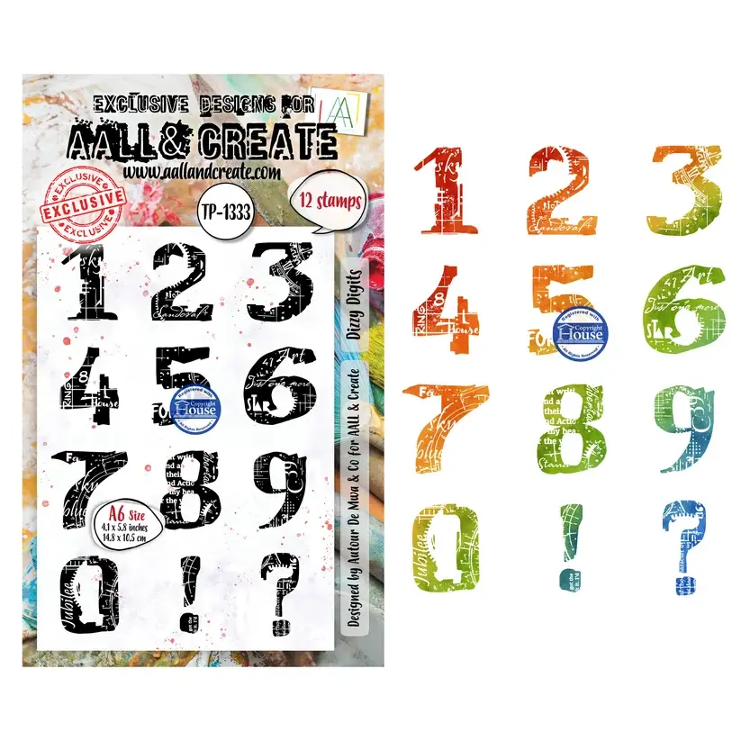 Dizzy Digits - A6 Stamp Set By AALL & Create - Craftmania Stock Photo1