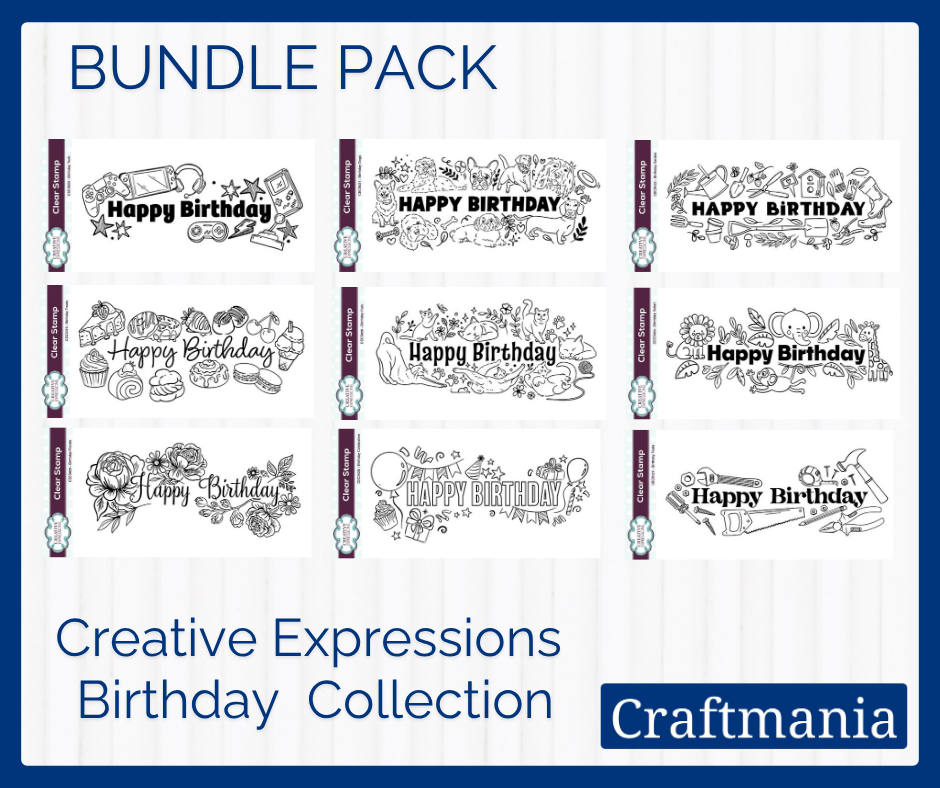 Bundle- Birthday Collection Clear Stamps By Creative Expressions - Craftmania Stock Photo 1