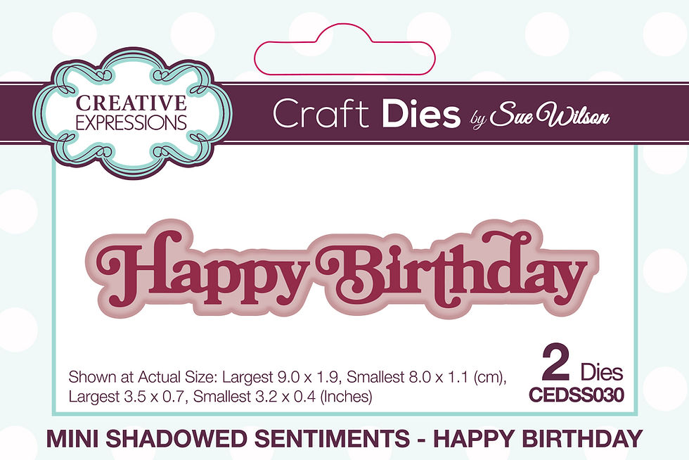 Happy Birthday - Mini Shadowed Sentiments - Craft Die By Sue Wilson - Craftmania Stock Photo 1
