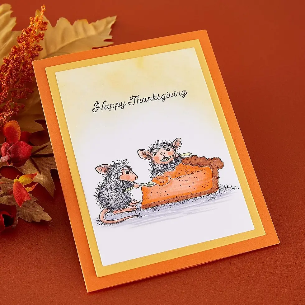 Thumbnail: House-Mouse Sweet as Pumpkin Pie Cling Rubber Stamp Set  By Spellbinders