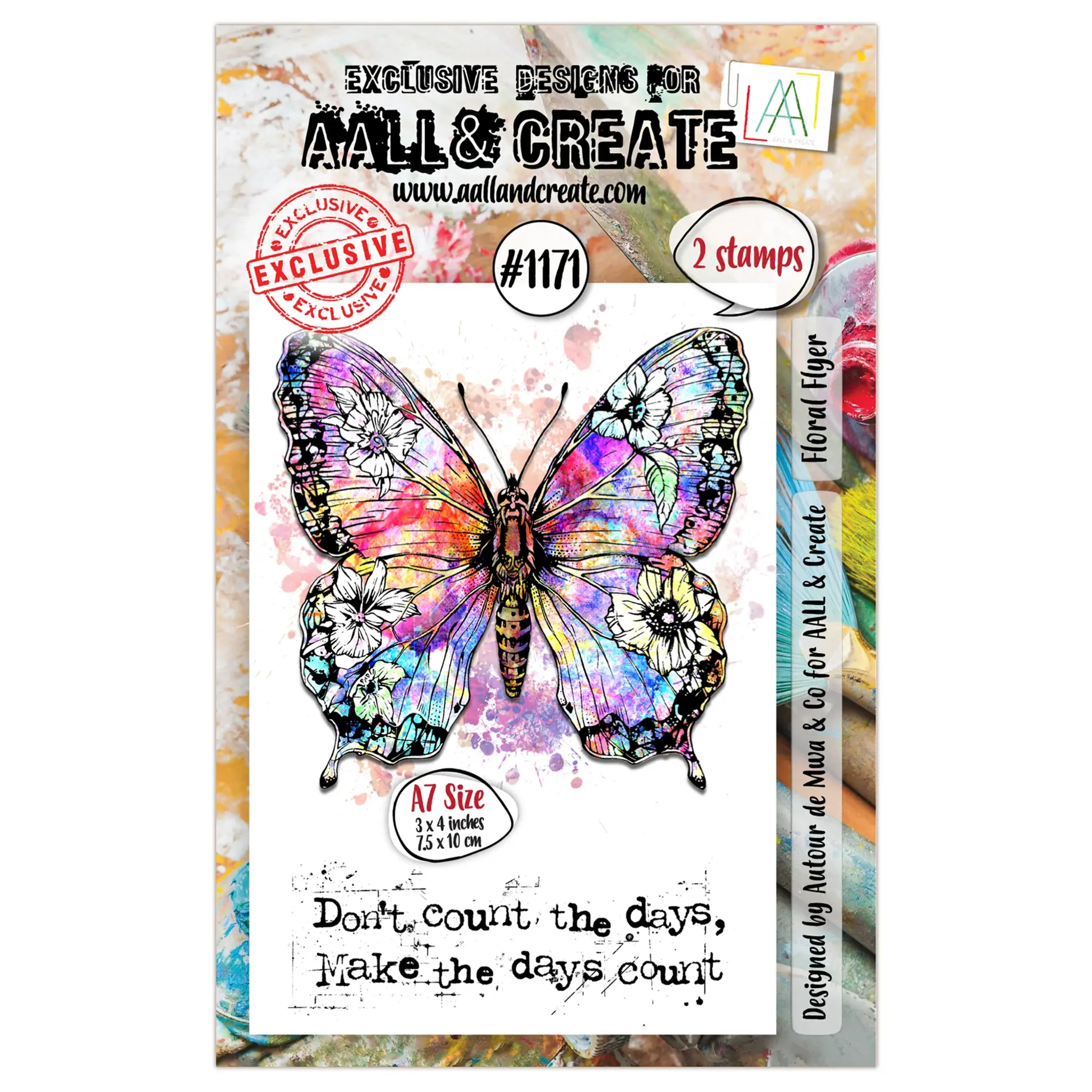 Floral Flyer - A7 Stamp Set By AALL & Create - Craftmania Stock Photo1