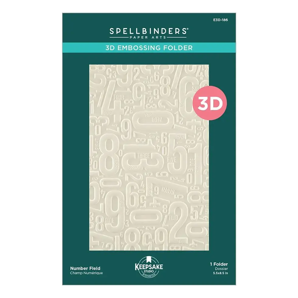 Number Field - 3D Embossing Folder by Esther Glas For Spellbinders - Craftmania Stock Photo 1