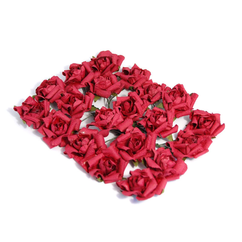 Burgandy - Paper Rose Heads By Trimcrafts - Craftmania Stock Photo 1