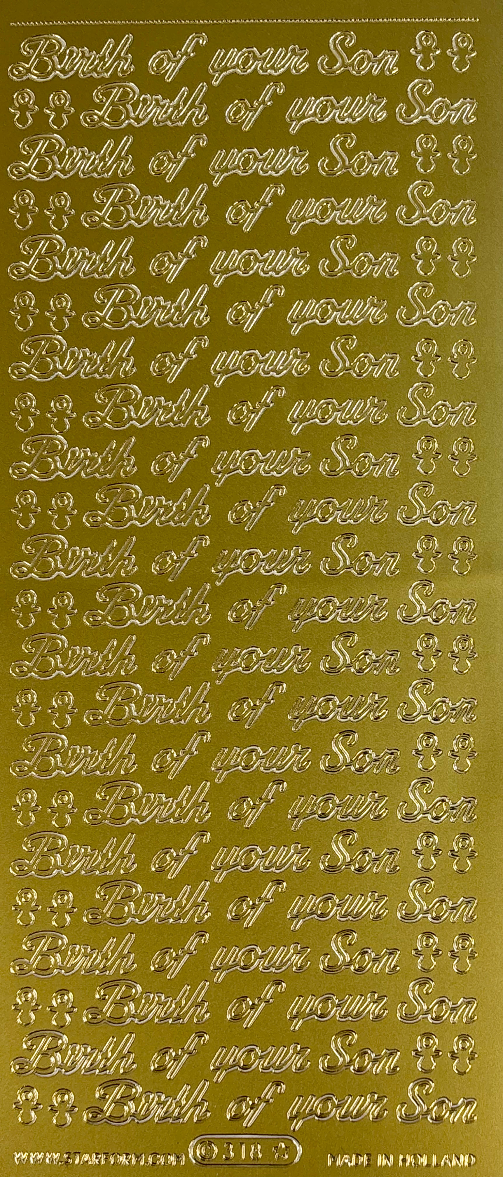 Birth Of Your Son - Gold Peel Off - Craftmania Stock Photo 1