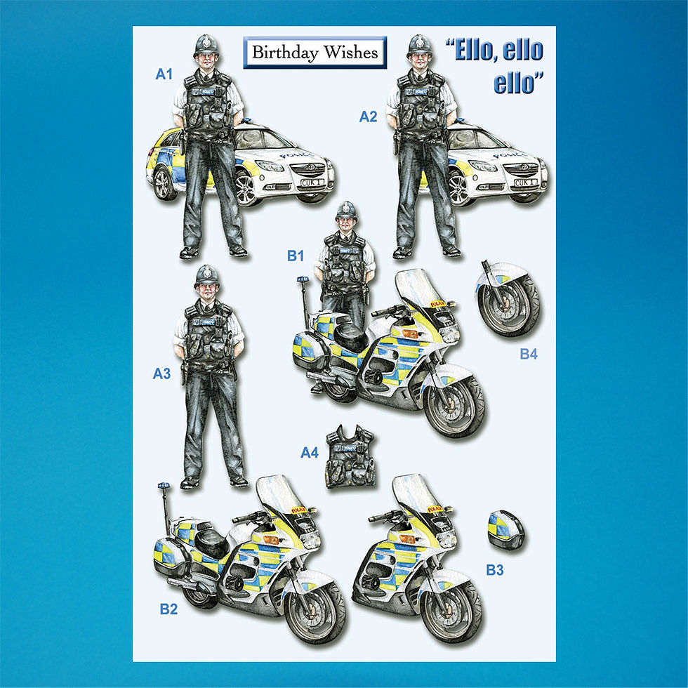 Police Die-Cut Decoupage - A4 Sheet By Card Uk - Craftmania Stock Photo 1