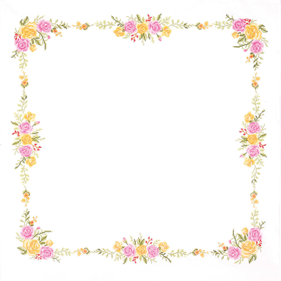Thumbnail: Floral Bouquet - Tablecloth - Printed Cross Stitch Kit By Trimits - Craftmania Stock Photo 3