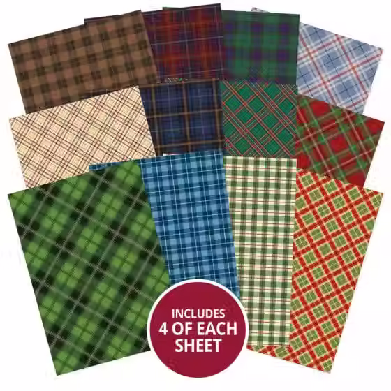 Festive Tartan - Essential Selection Paper Pad By Hunkydory - Craftmania Stock Photo 2