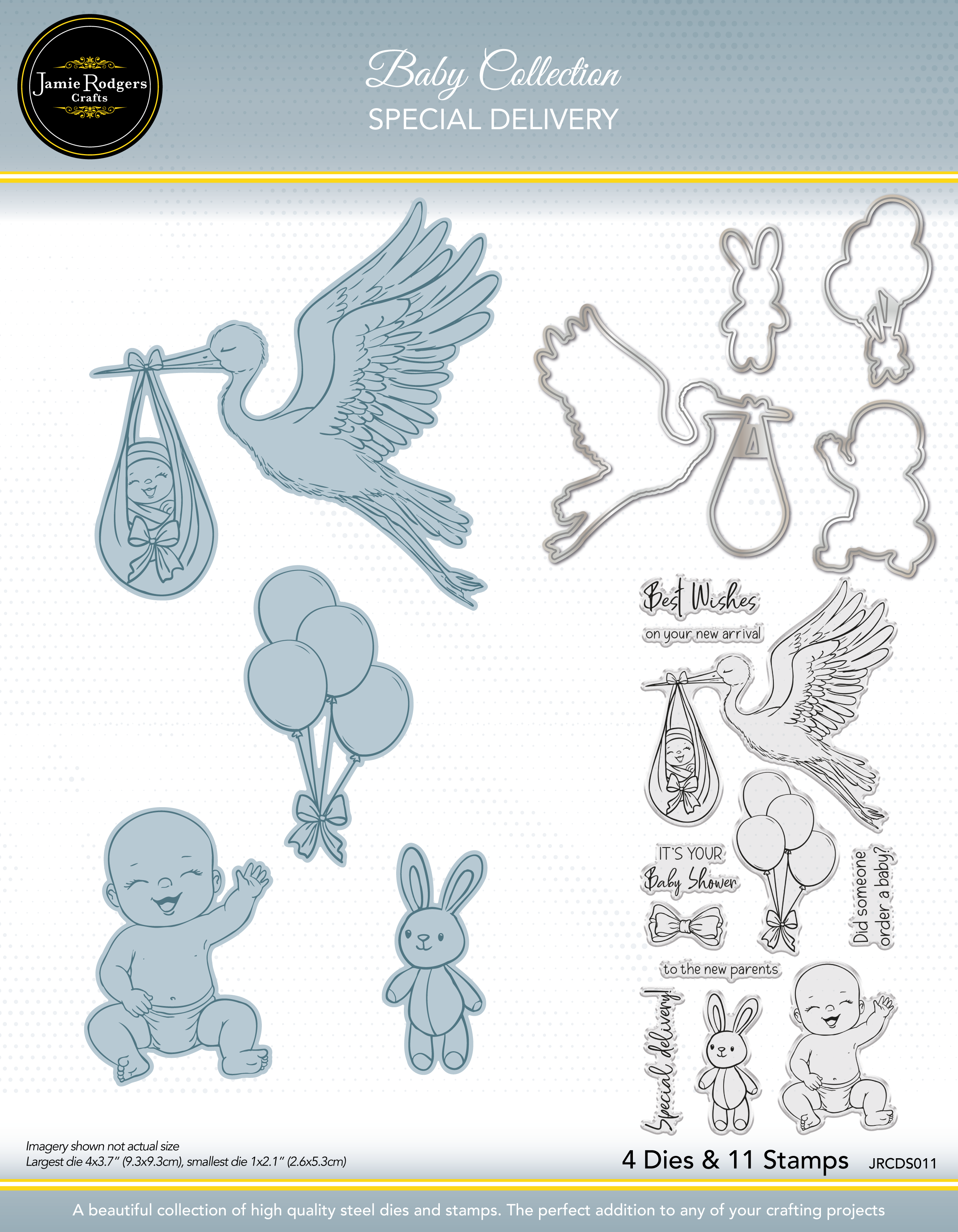 Special Delivery Stamp & Die Set – Baby Collection By Jamie Rodgers Crafts