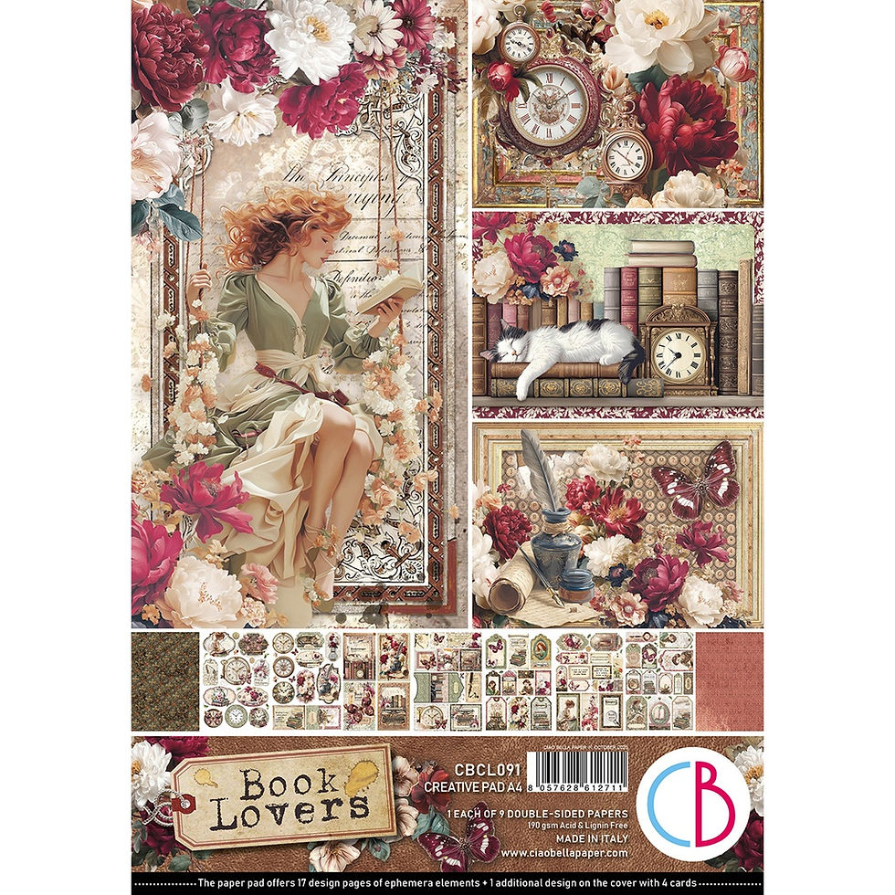 Book Lovers - A4 Creative Pad By Ciao Belle - Craftmania Stock Photo 1