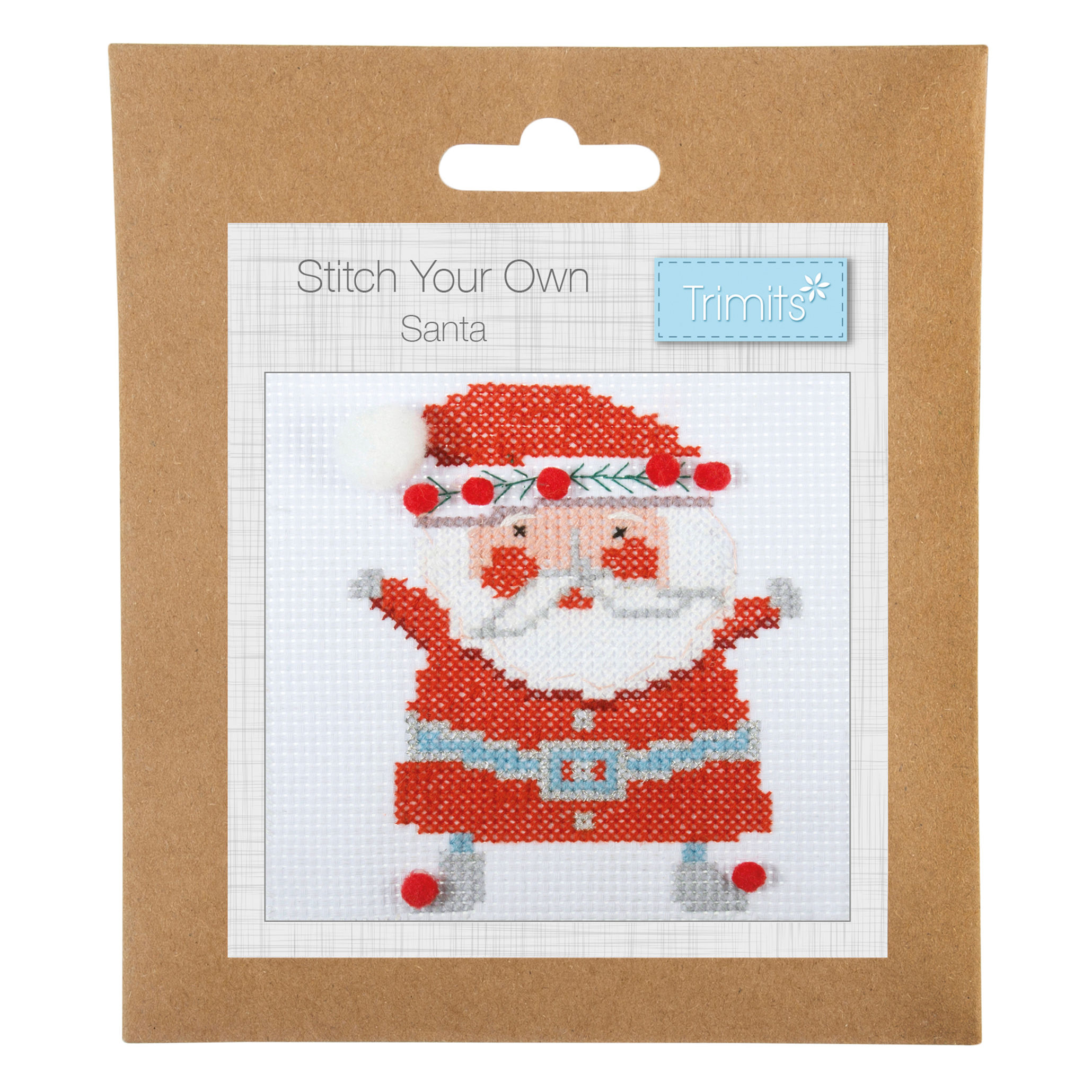 Christmas: Santa - Mini Counted Cross Stitch Kit By Trimits - Craftmania Stock Photo 1