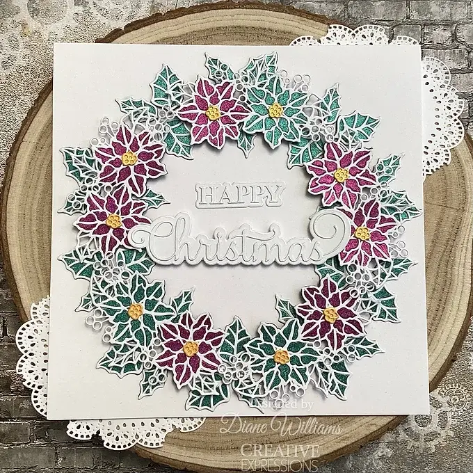 Thumbnail: Festive Poinsettia Corner  - Craft Die By Sue Wilson - Craft Die