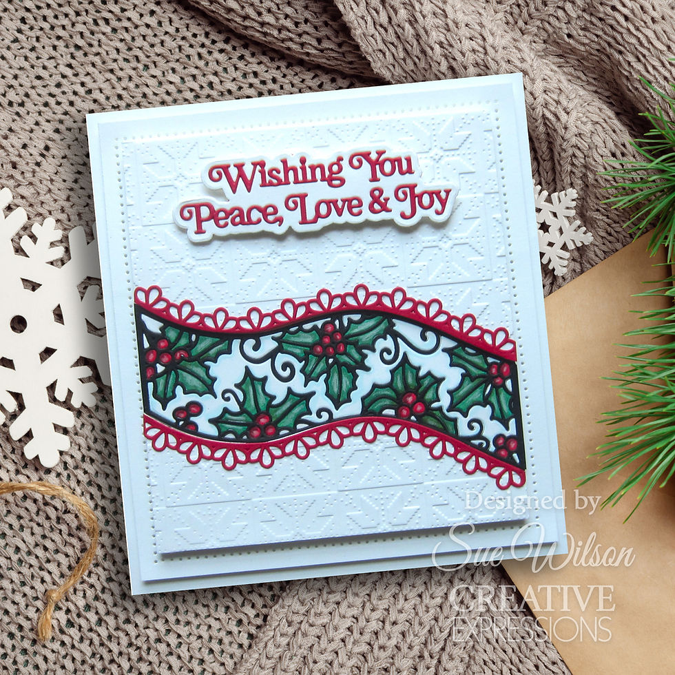 Thumbnail: Festive Holly Ribbon Wave - Craft Die By Sue Wilson