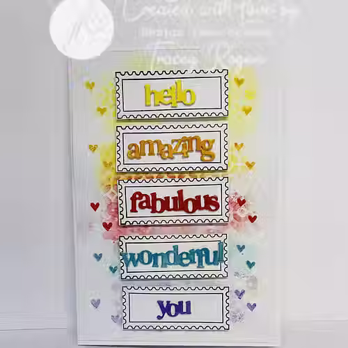 Hazel's Sentiment Medley #5 Die Set By Julie Hickey - Craftmania Stock Photo 2