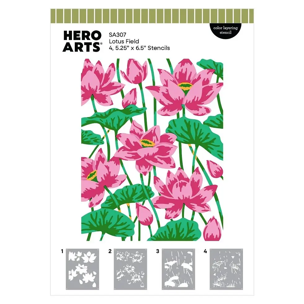 Thumbnail: Lotus Field Letter Press + Foil Plate & Stencil Bundle By Hero Arts Craftmania Stock Photo 4