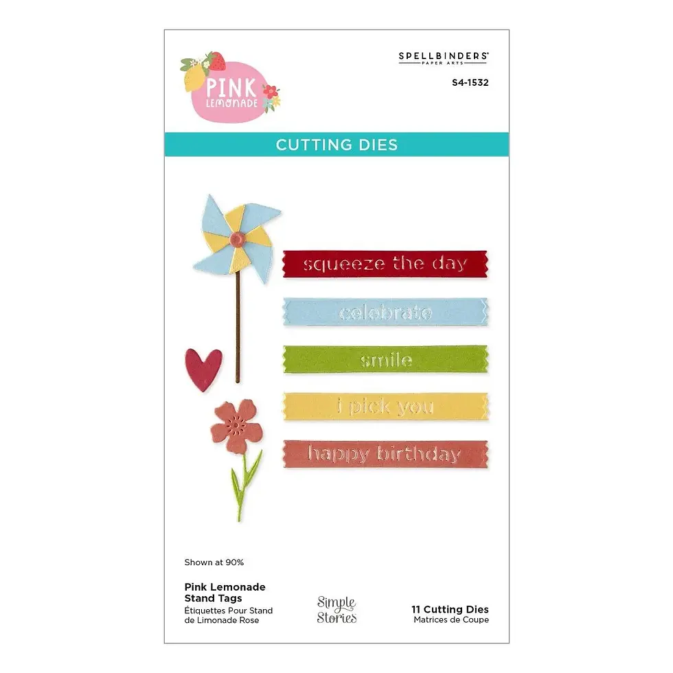 Pink Lemonade Stand Tags Etched Dies with Simple Stories By Spellbinders - Craftmania Stock Photo 1