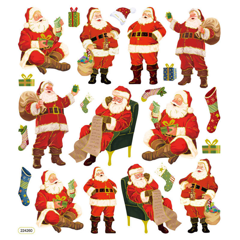 Santa - Foiled Stickers By Habico - Craftmania Stock Photo 1