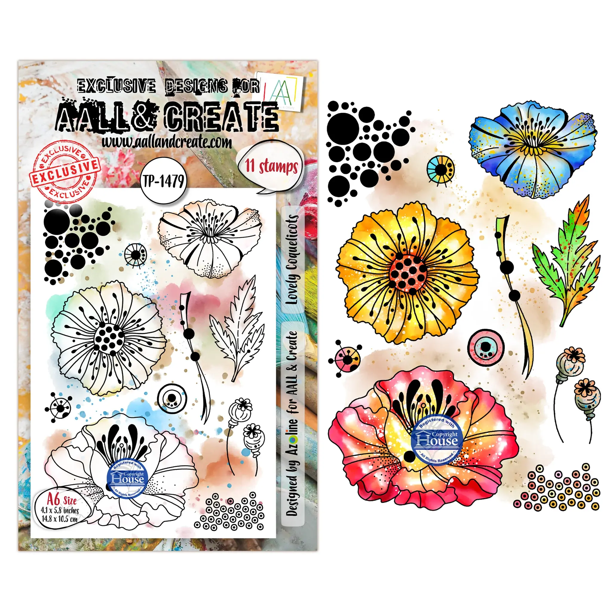 Lovely Coquelicots - A6 Stamp Set By AALL & Create - Craftmania Stock Photo 1