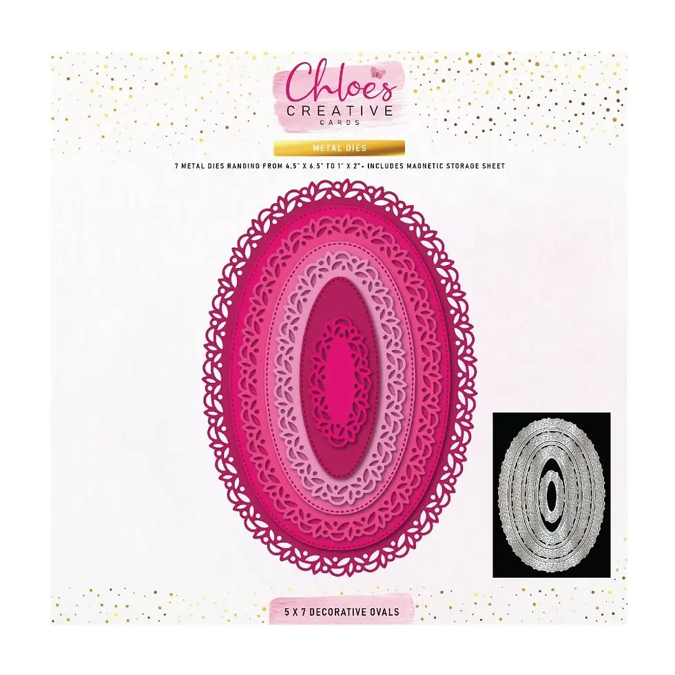 Decorative Oval 5x7 - Metal Die Set  By Chloe's Creative Cards - Craftmania Stock Photo 1