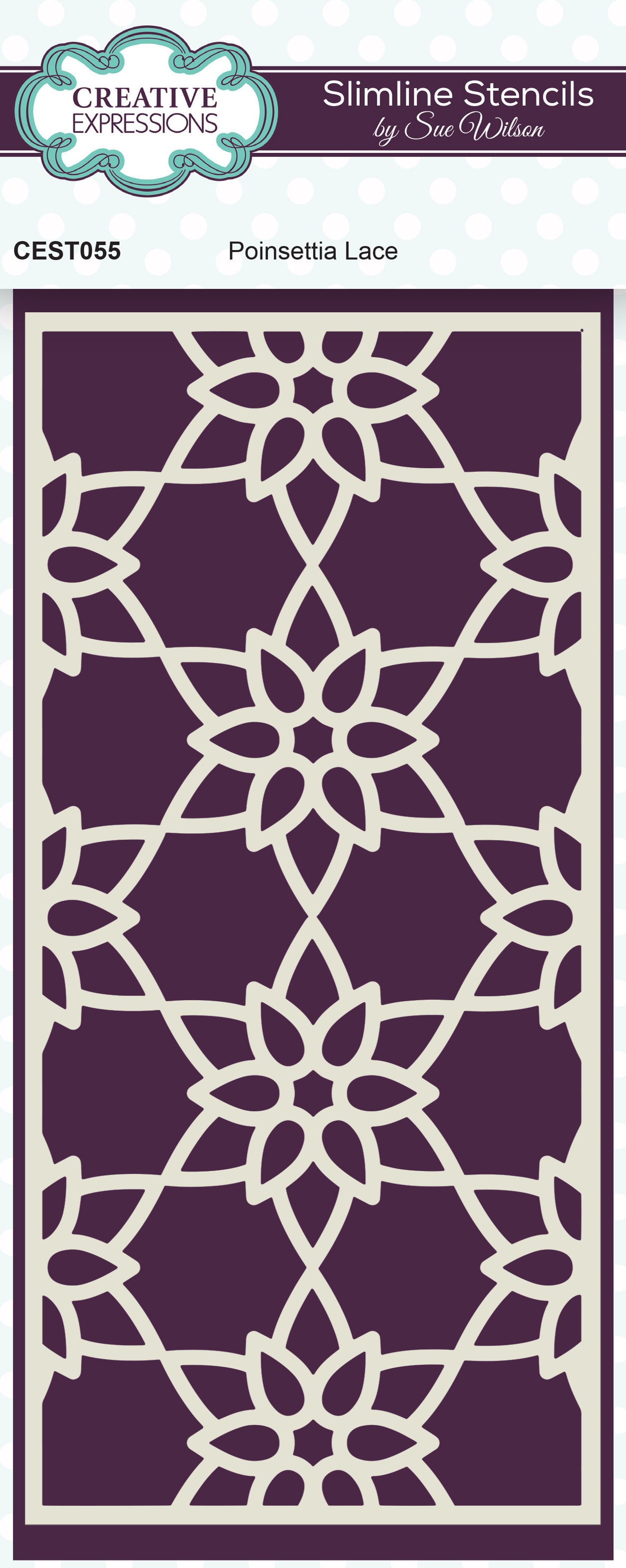Poinsettia Lace - Slimline Stencils By Sue Wilson