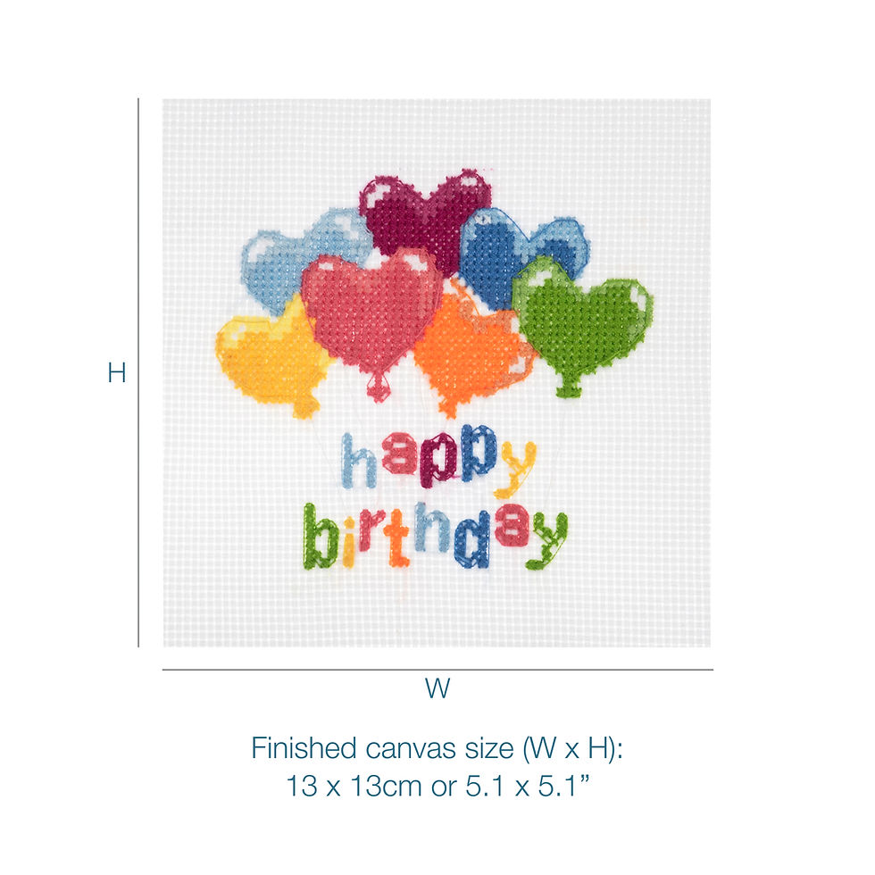 Thumbnail: Birthday Balloons - Counted Cross Stitch Kit: Mini By Trimits - Crafmania Stock Photo 3