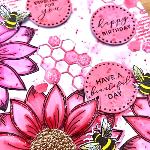 Thumbnail: Sunflower And Bee Die Set By Julie Hickey - Craftmania Stock Photo 6