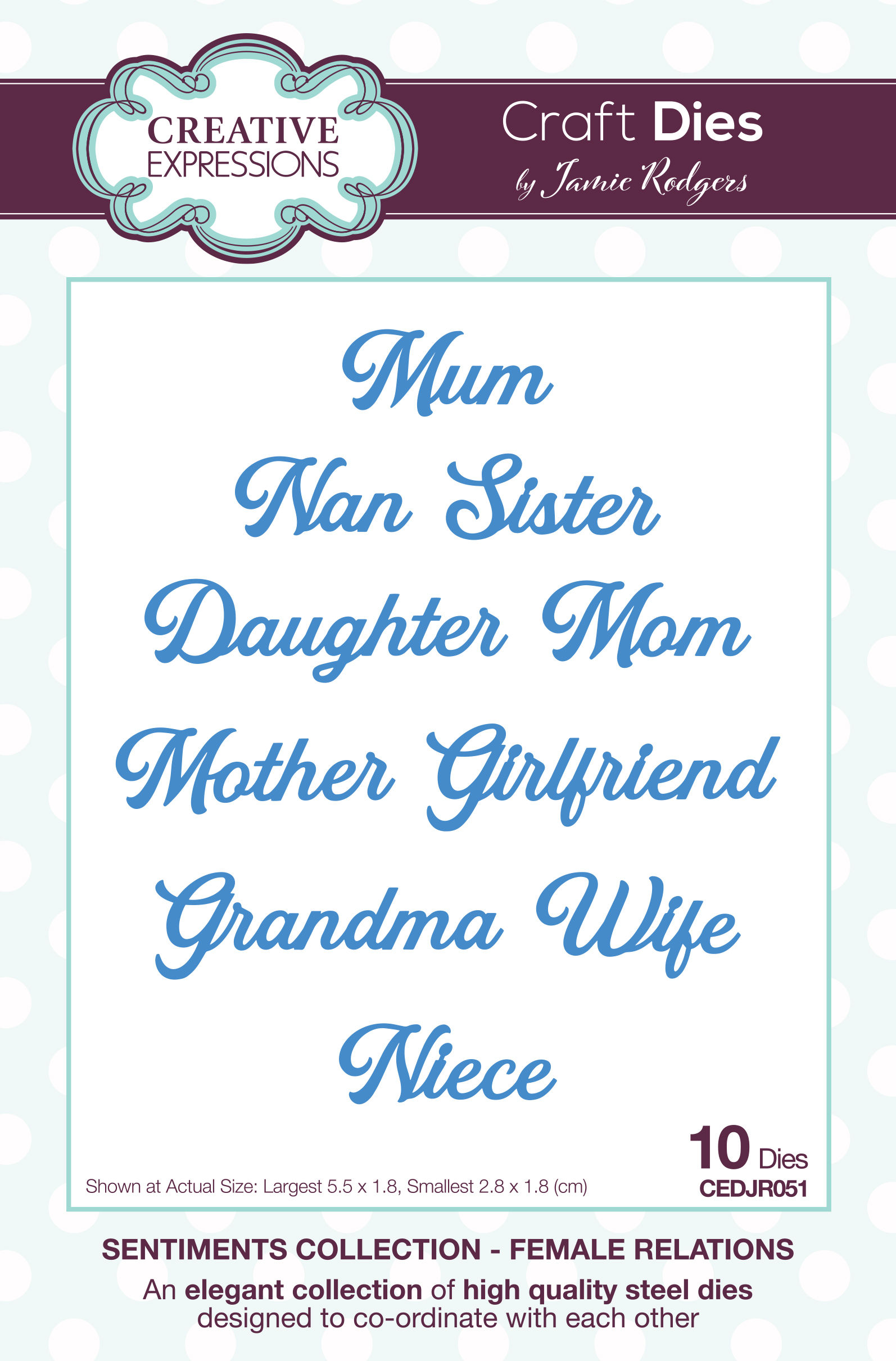 Female Relations -Sentiments Collection By Jamie Rodgers -  Craftmania Stock Photo 1