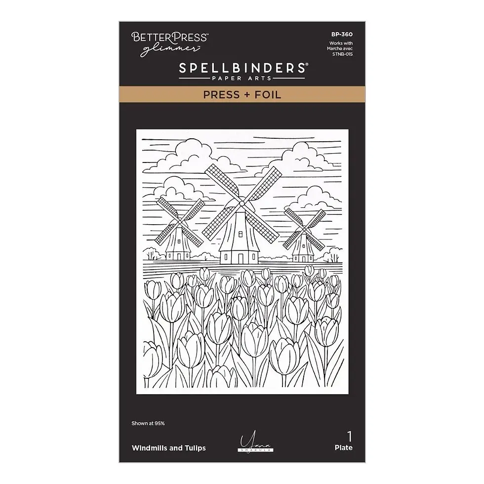 Windmills and Tulips Press + Foil Plate by Yana Smakula for Sellbinders - Craftmania Stock Photo 1