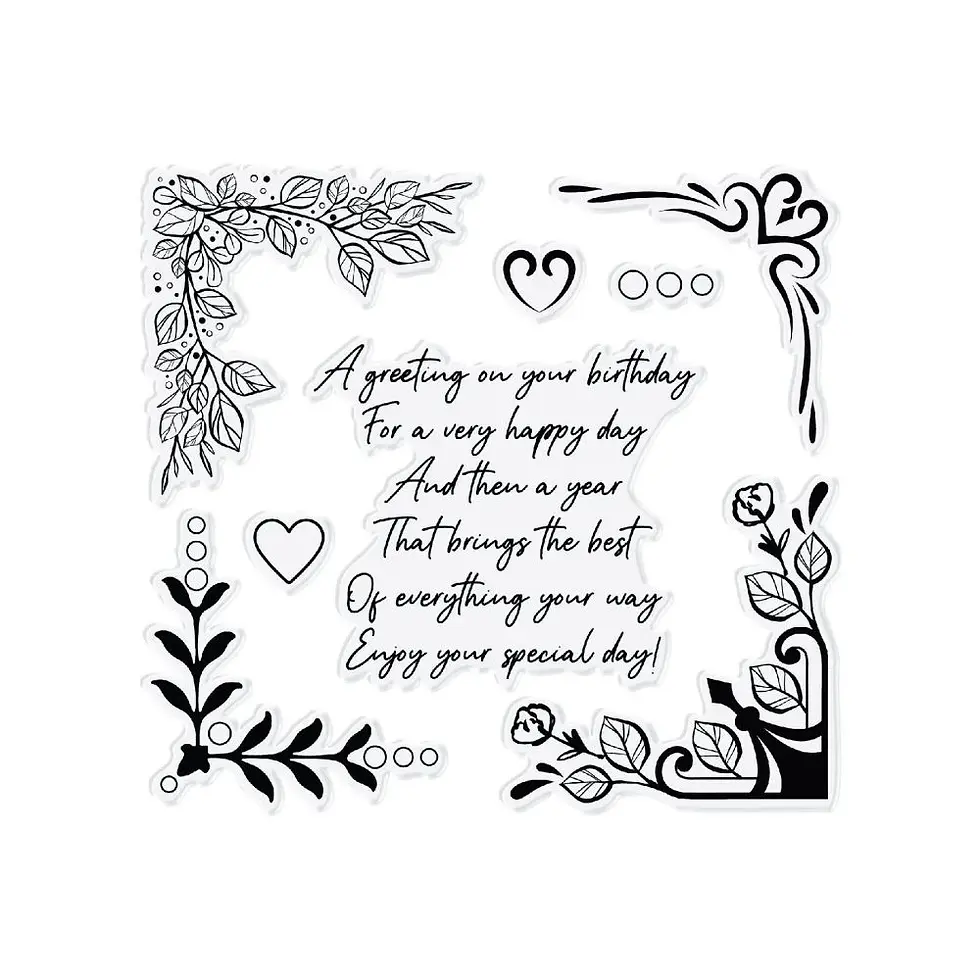 Happy Birthday Frame  - Photopolymer Stamp Set By Chloe's Creative Cards  -  Craftmania Stock Photo 2