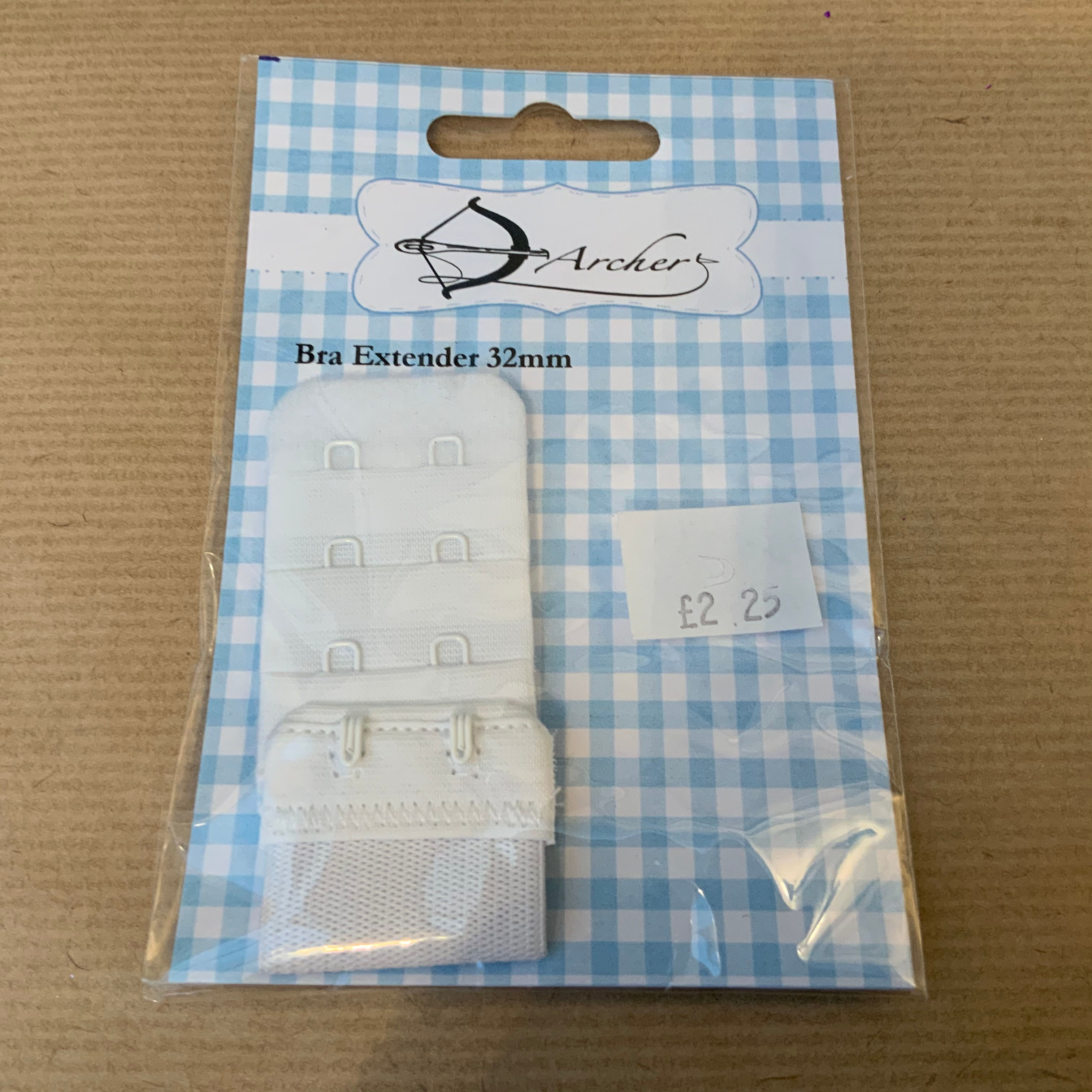 Bra extender - 2 hook - White 32mm