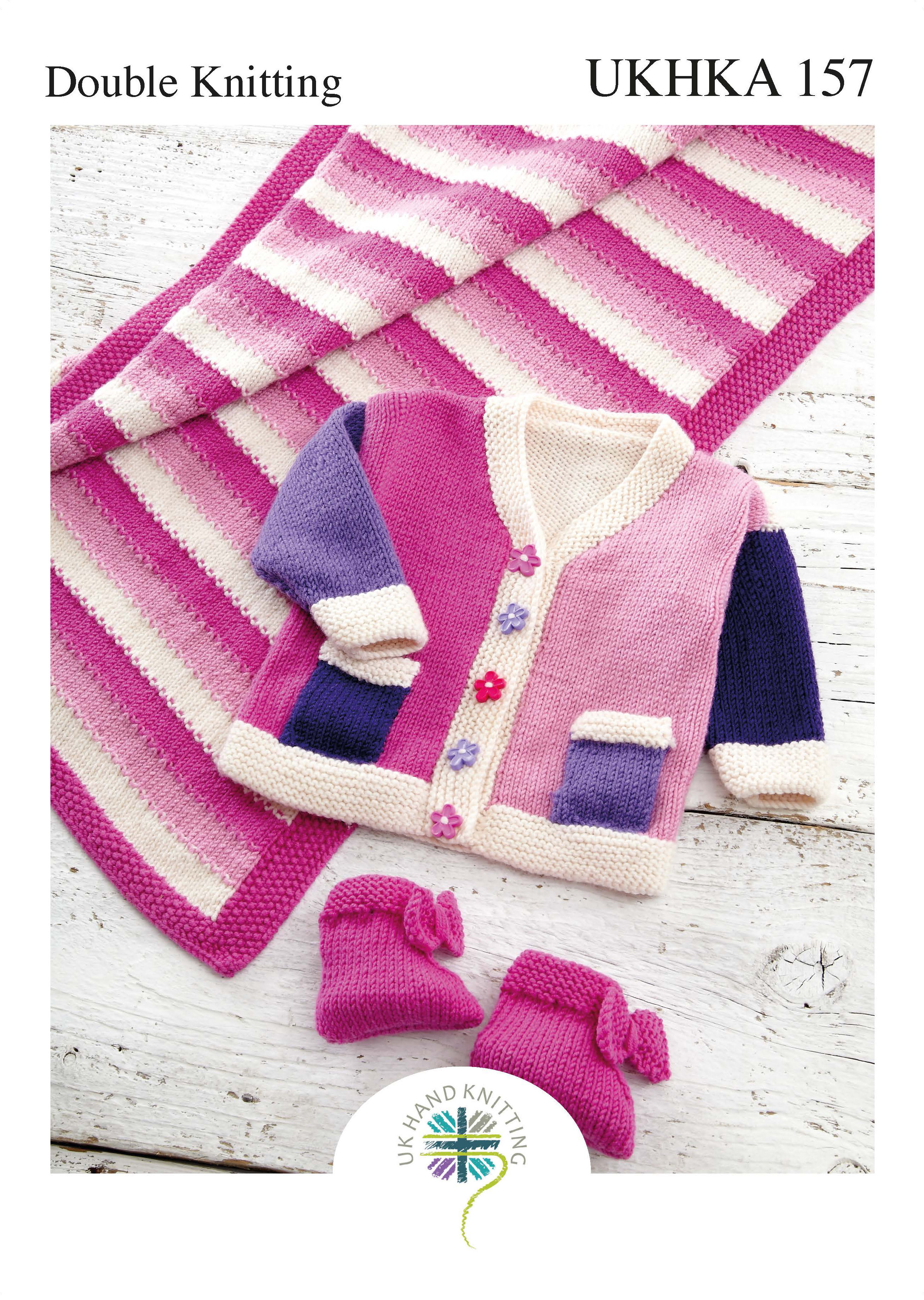Blanket, Cardigan & Booties Double Knitting Pattern By Ukhka - Craftmania Stock Photo 1