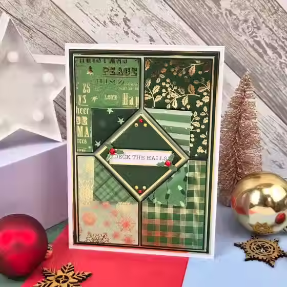 Thumbnail: Christmas Green Tones - Rich Gold -  Mat & Layer Paper Pads By Hunkydory - Craftmania Stock Photo 2
