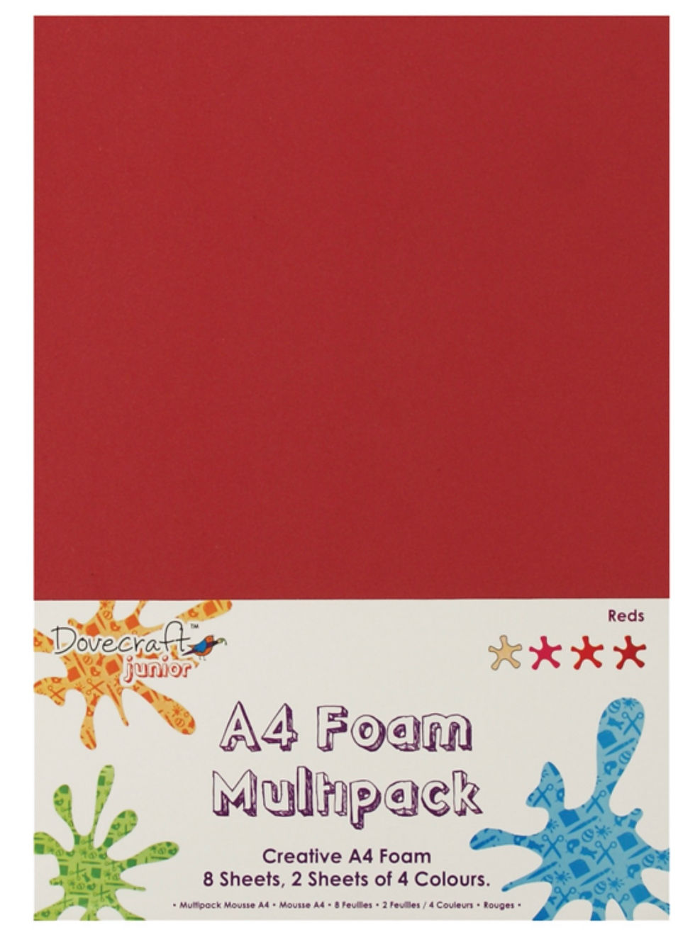 A4 Foam Sheets - Red - 8 Sheet Multipack By Dovecraft Craftmania Stock Photo