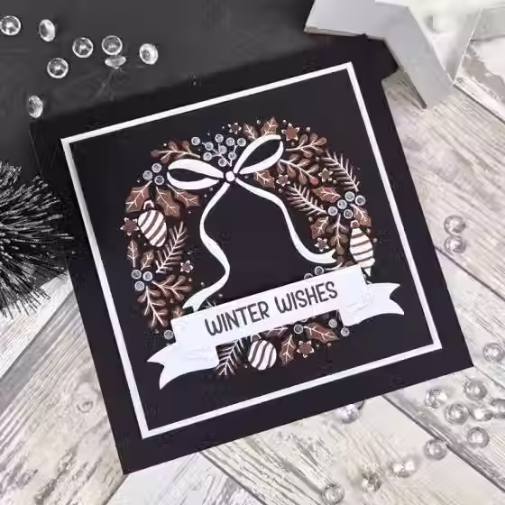 Thumbnail: For the Love of Masks - Layering Winter Wreath By Hunkydory - Craftmania Stock Photo 2
