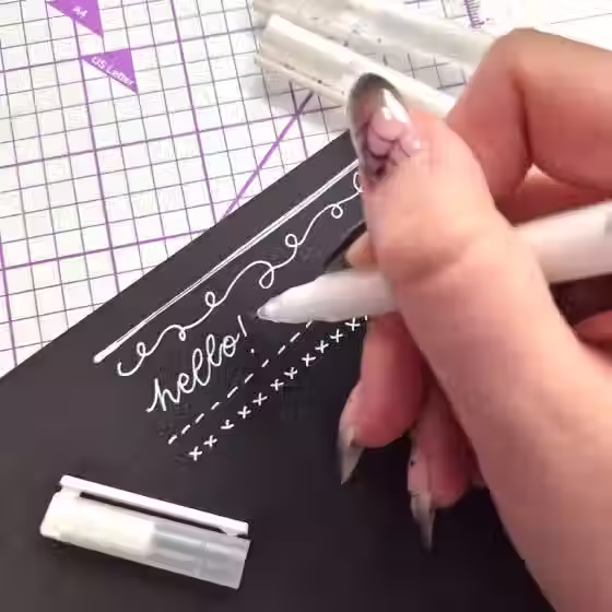 White - Prism Gel Pens - Pack of 3 Pens By Hunkydory - Craftmania Stock Photo 2