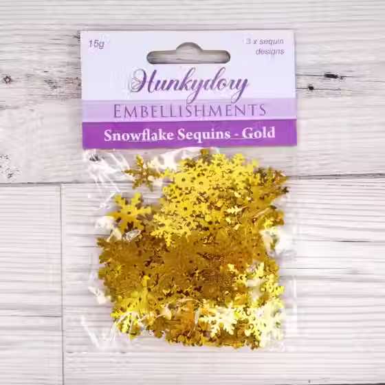 Gold - Snowflake Sequins By Hunkydory - Craftmania Stock Photo 1