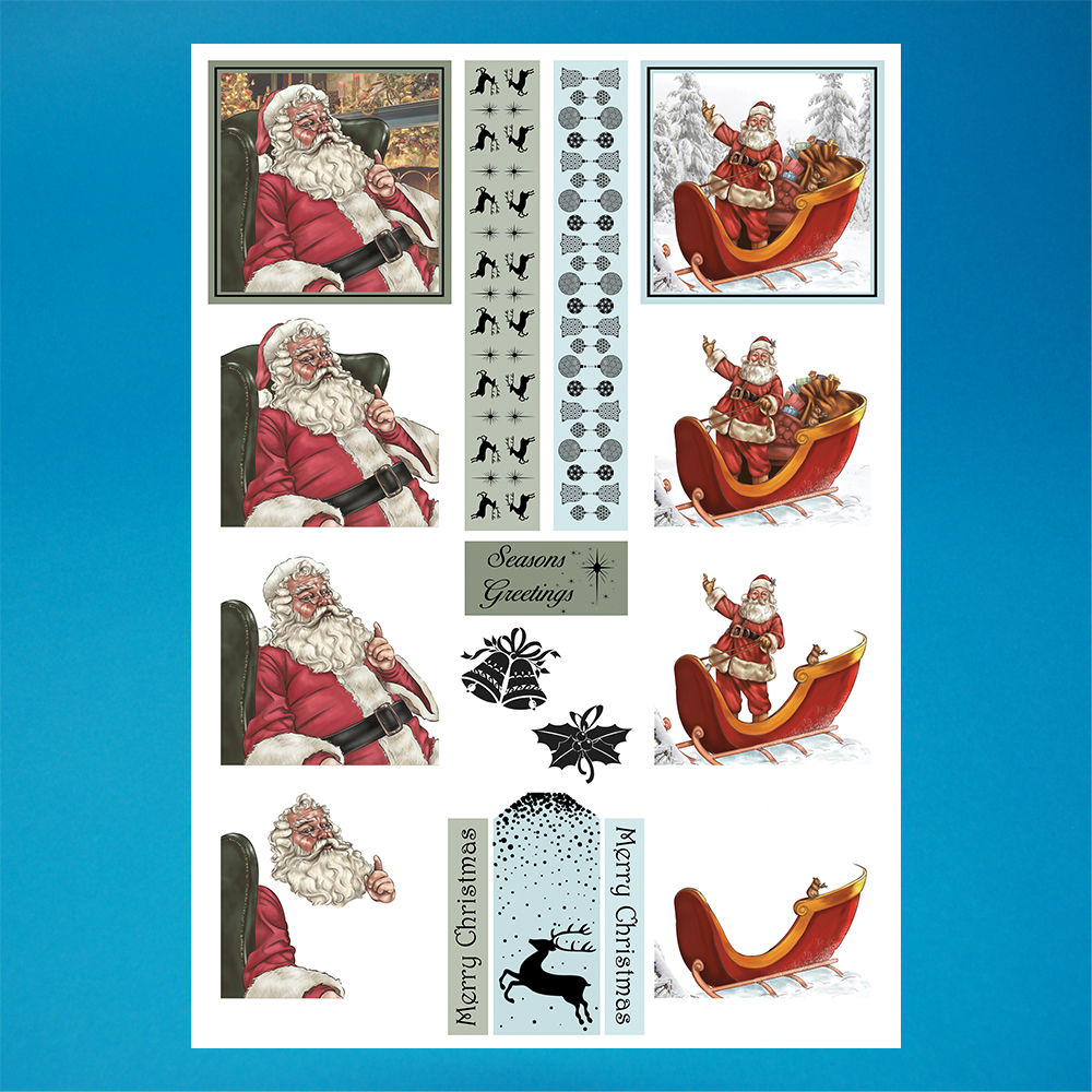 Santa  - Die Cut - A4 Sheet - Christmas Toppers By Craft Uk - Craftmania Stock Photo 1