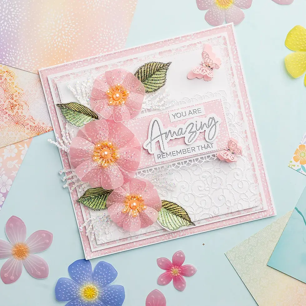 Thumbnail: Flower Bouquet - 3D Embossing Folder, Stamp & Metal Die Set By Chloe's Creative - Craftmania Stock Photo 5
