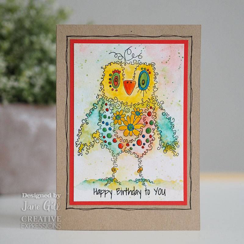 Hugo Fuzzy Friends Woodware Clear Stamp Craftmania Card Example