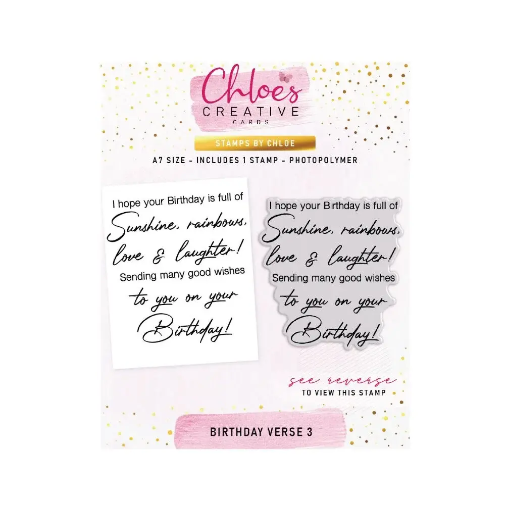 Birthday Verse 3 - Photopolymer Stamp Set By Chloe's Creative Cards - Craftmania Stock Photo 1