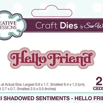 Hello Friend  - Mini Shadowed  Craft Die By Sue Wilson - Craftmania Stock Photo 1