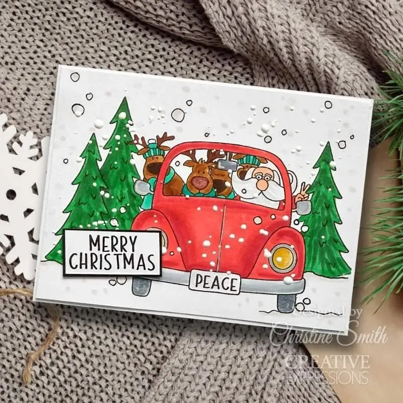 Santa’s Coming To Town - 6 in x 8 in Clear Stamp Set By Janes Doodles - Craftmania Stock Photo 2