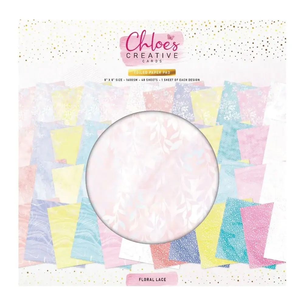 Floral Lace - 8x8 Foiled Paper Pad By Chloe's Creative Cards - Craftmania Stock Photo 1