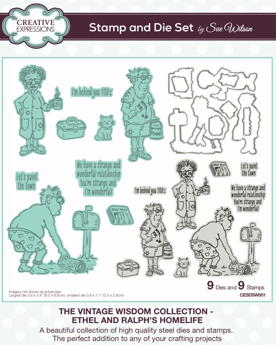 Ethel and Ralph’s Homelife Stamp & Die Set By Sue Wilson